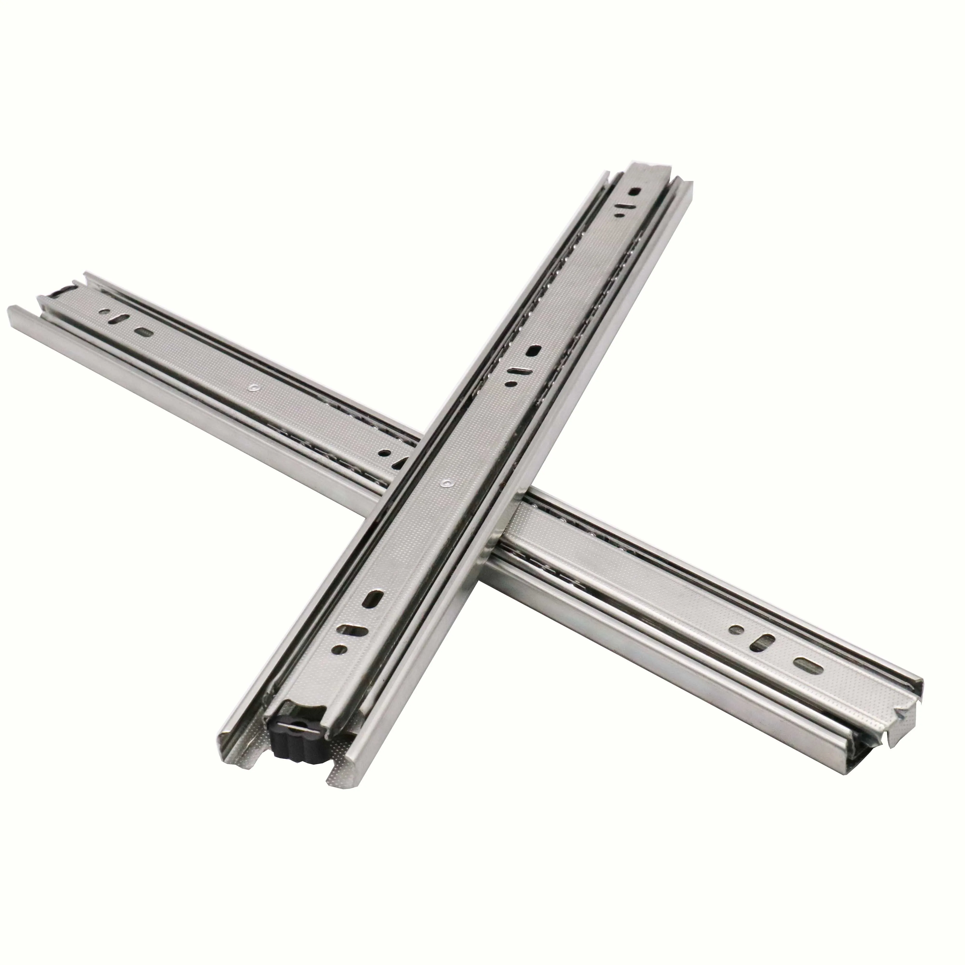 42MM slide out drawer channels telescopic three section linear ball bearing rail for furniture