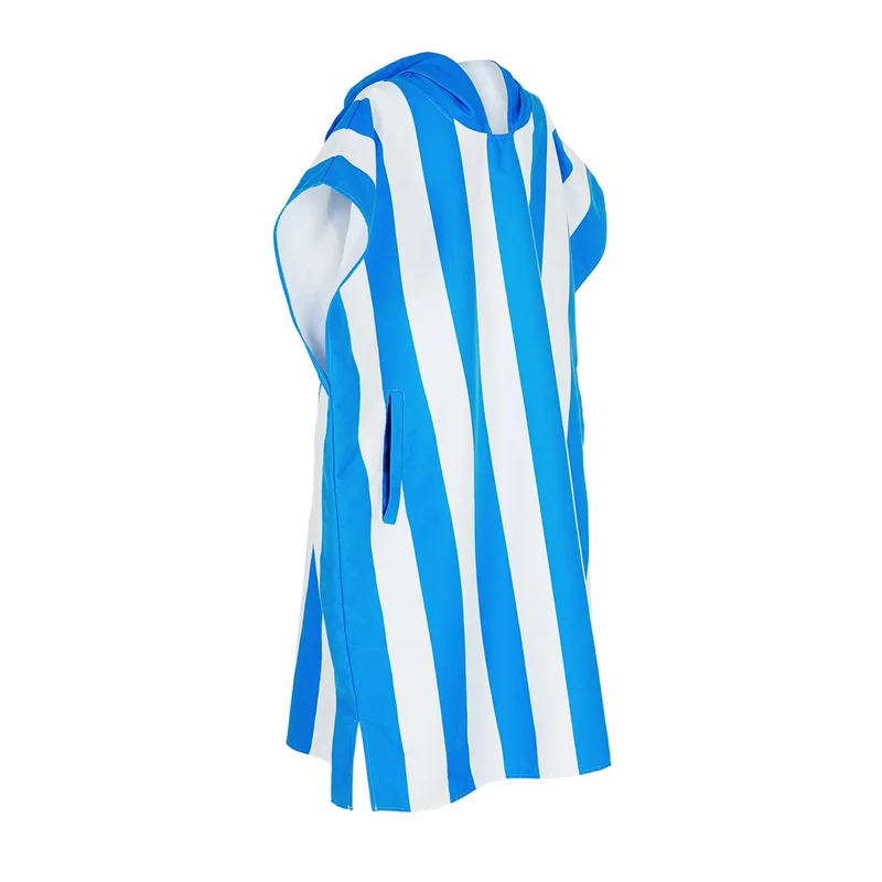 2023 Quick Drying Recycled Surf Absorbent Waterproof Microfiber Terry Beach Poncho Towel Changing Robe