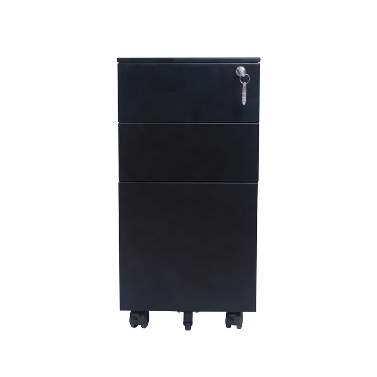 Home Office Slim Mobile Pedestal Cheap Price Hotsale Steel Movable Filing Cabinet Desk Side Metal Mobile File Cabinet