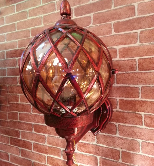 Best sales Outdoor globe Wall Lantern,round shape outdoor garden waterproof lamp (711W BG )