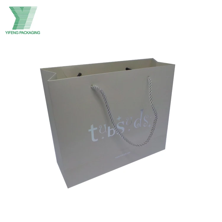 wholesale high end customized paper shopping bag with diecut handle