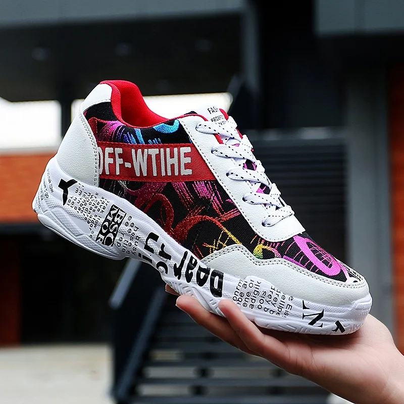 
Spring board shoes chinese students white canvas shoes teenagers stock thick-soled sports loafers graffiti cloth shoes 