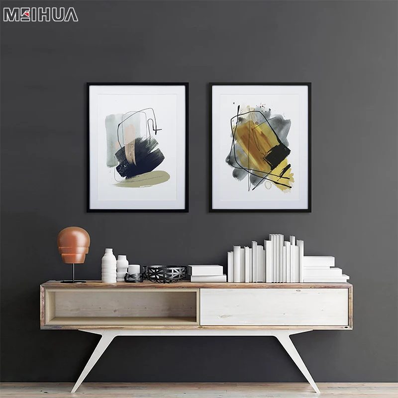 Cheap price picture frame photo frame designs painting on bedroom with paper mat