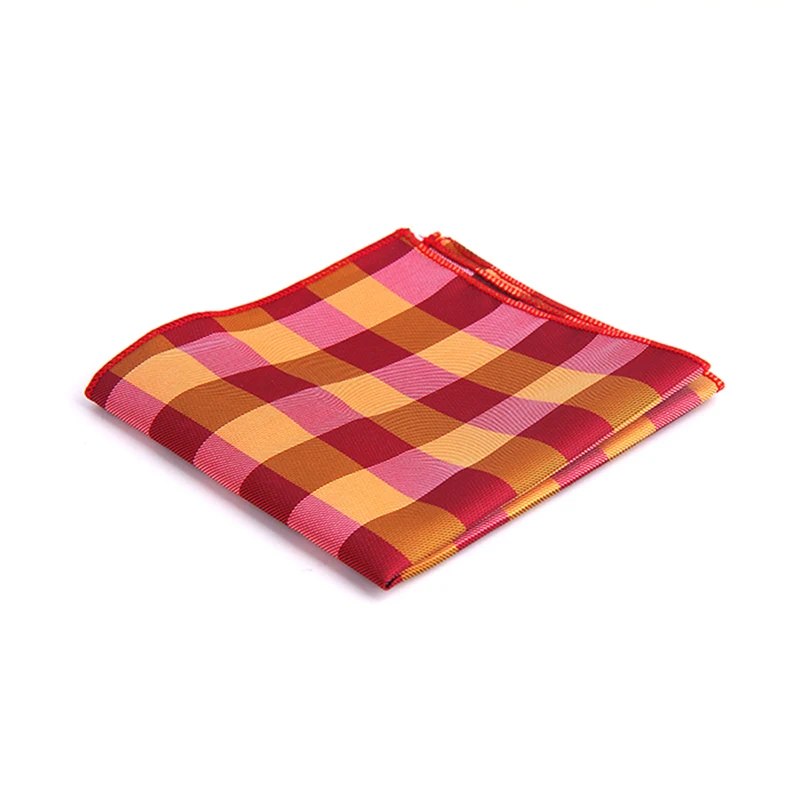 Клетчатый Карманный квадратный платок из полиэстера высокого качества