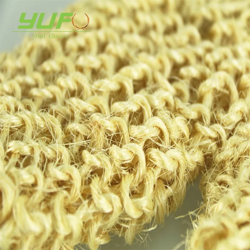 Soft sisal bath glove for massage woven by hand