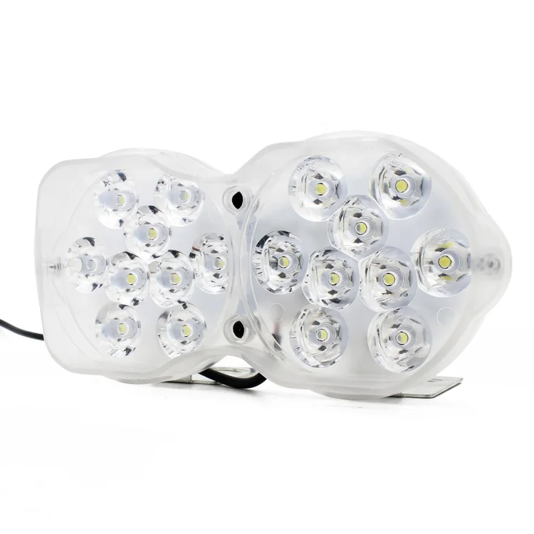 
18led motorcycle external headlight fog light with rgb angle ring flasher red blue warning lights 
