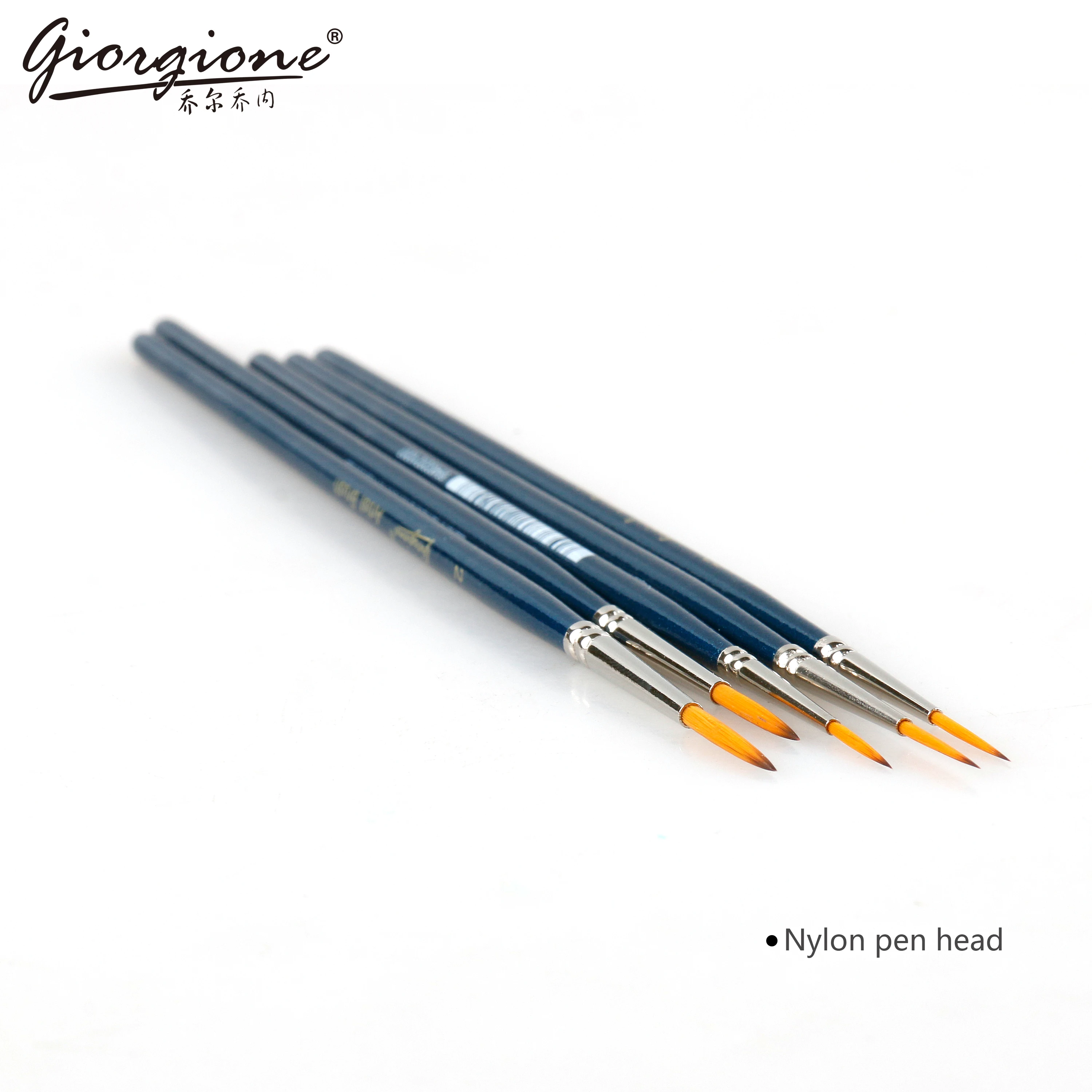 Different Sizes Wood Handle Copper Ferrule Taklon Detailed Nylon Hair Brush For Acrylic Oil Watercolor Drawing