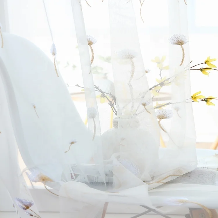 Light grey solid woven design modern sun shade curtain living room curtains