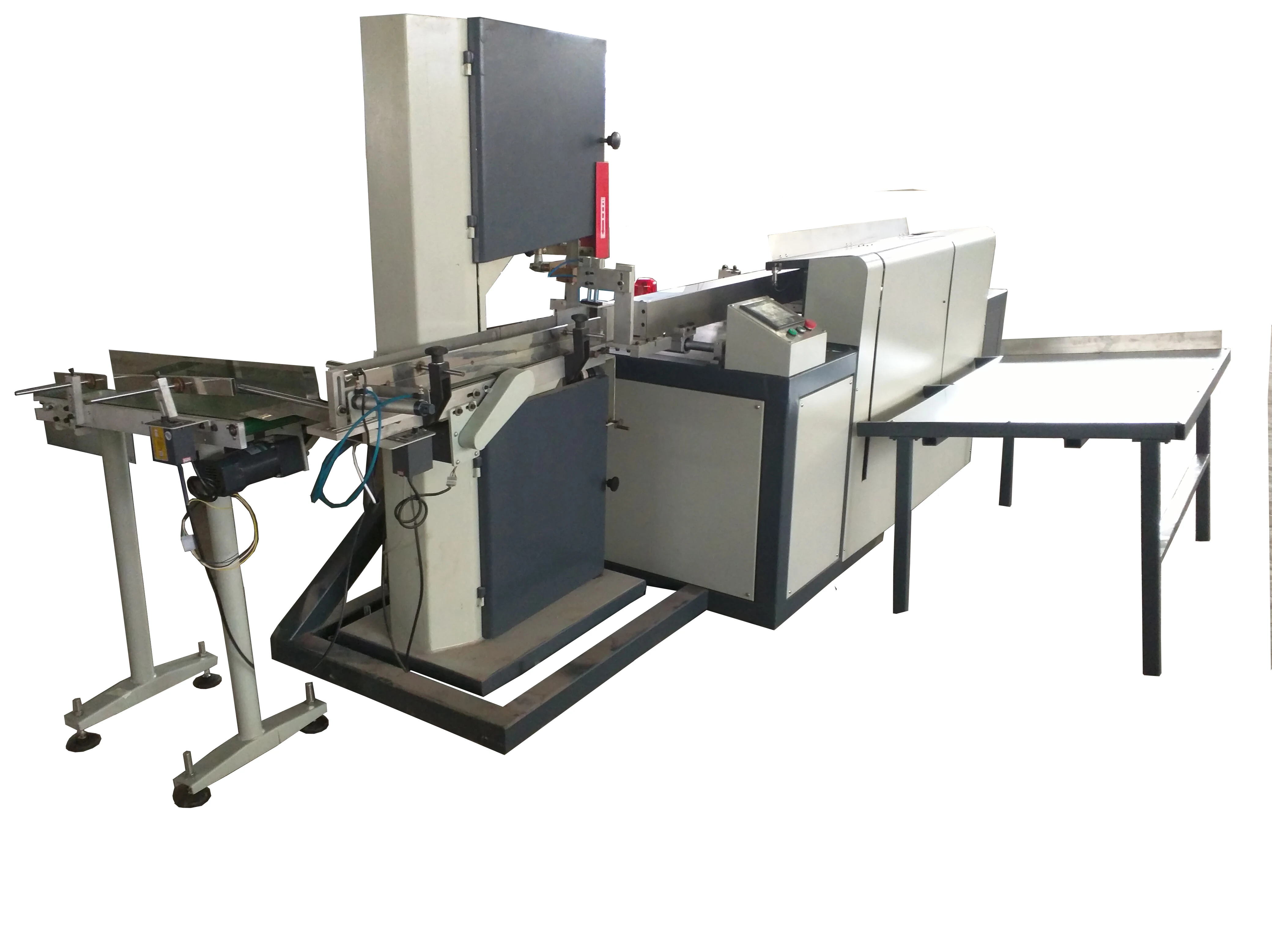 high speed toilet tissue roll cutting machine band saw machine