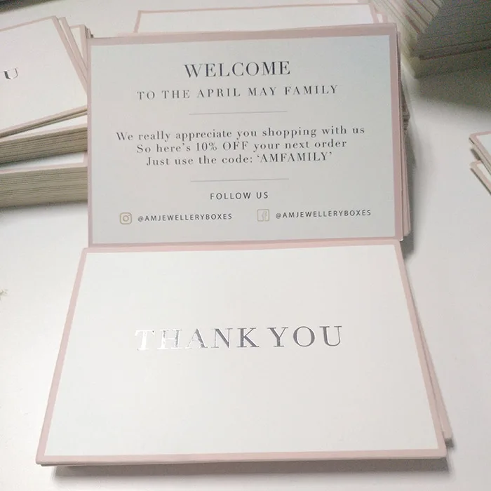 Высококачественное толстое приветствие, спасибо за покупку с конвертом