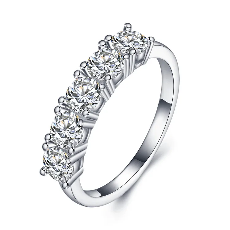 Seven a jewelry SAR7228 Diamond Women Jewelry Price White Gold Wedding Band Silver 925 Rings