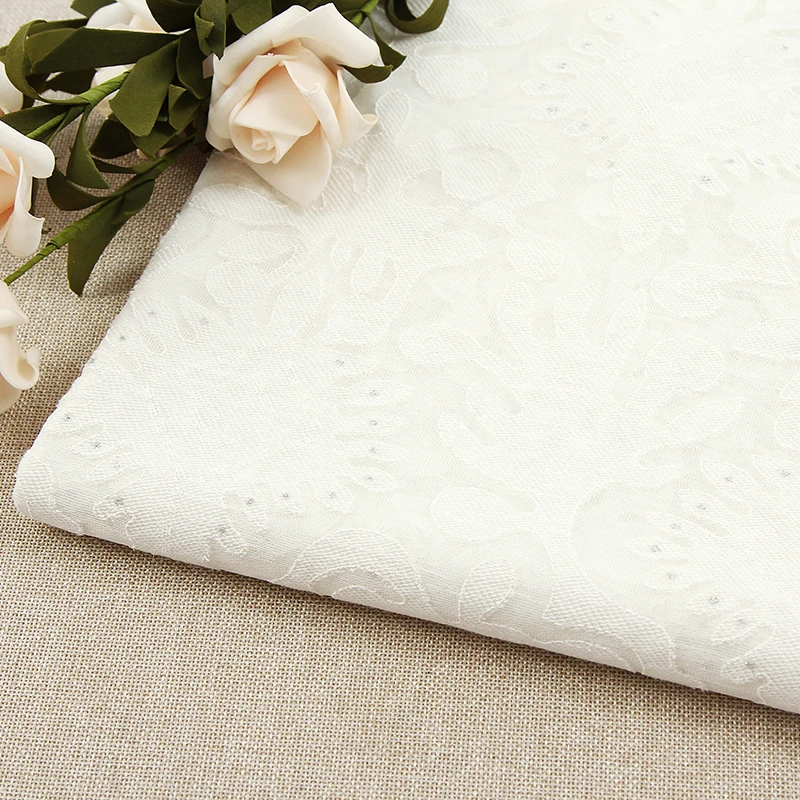 
Wholesale French fashion high quality white tulle burnt fabric for clothing 