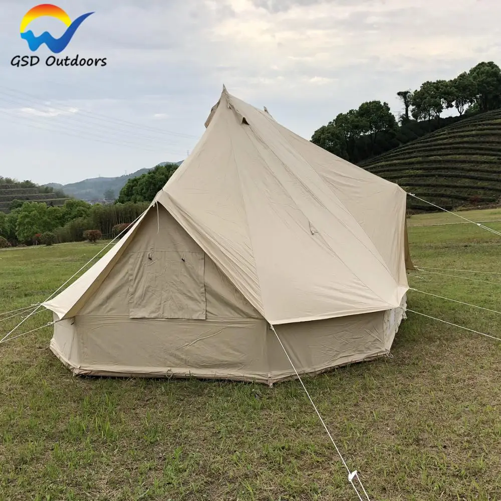 GSD Outdoors Glamping Yurt Luxury Tent Hotel Safari Tent Luxury Canvas Glamping Anti-Fire Canvas Bell safari Luxury Tent