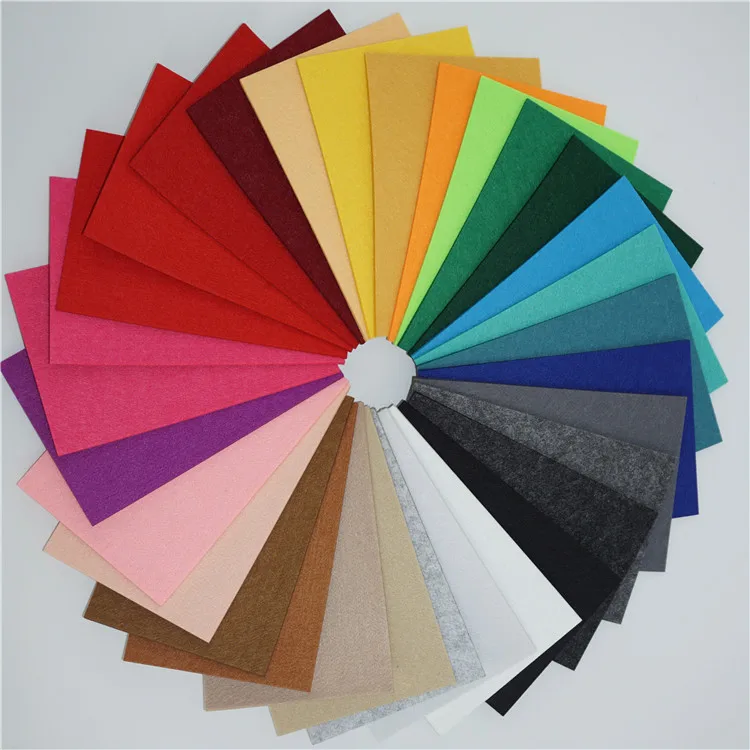 Factory needle punched price nonwoven fabric colorful printed felt for DIY