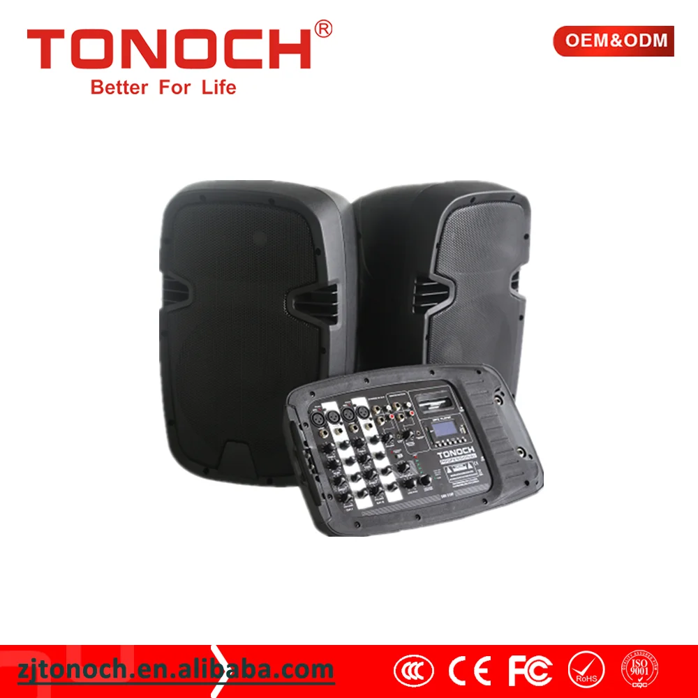 10 inch powered mixer with PA system combo speakers