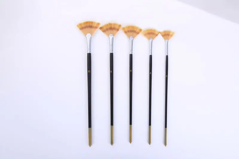 BOMEIJIA 5pcs Factory Professional Art Supplies Mix color Fan Shape Design Artist Paint Brushes Sets