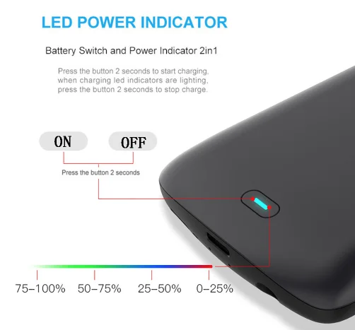 Тонкий чехол с внешним аккумулятором емкостью 5200 мАч для Samsung Galaxy S9