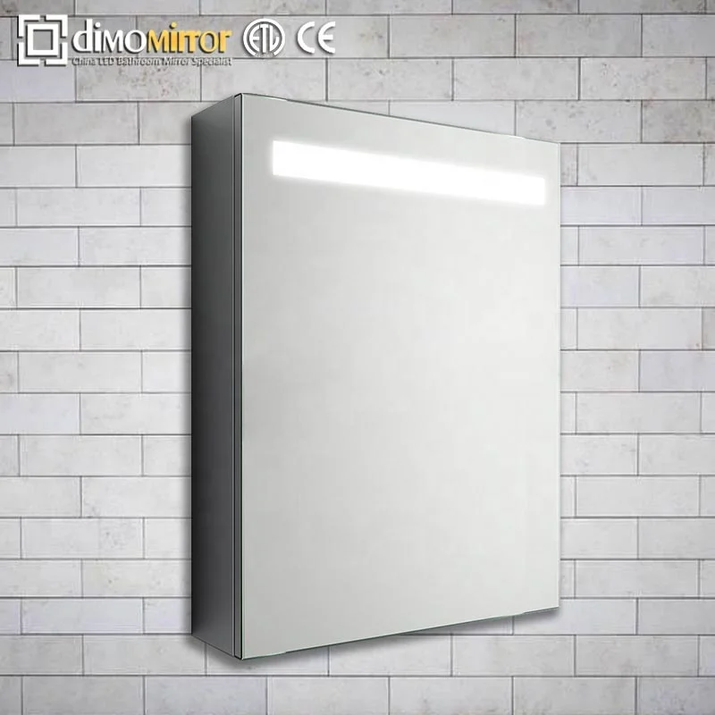 
Dubai Hotel Bathroom Storage Metal Anti-fog Mirror Cabinets with LED Lights 