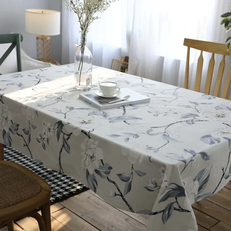 
Special Designs Beautiful Type County Side Elegant Rectangle Dinning Canvas Tablecloth For Home 