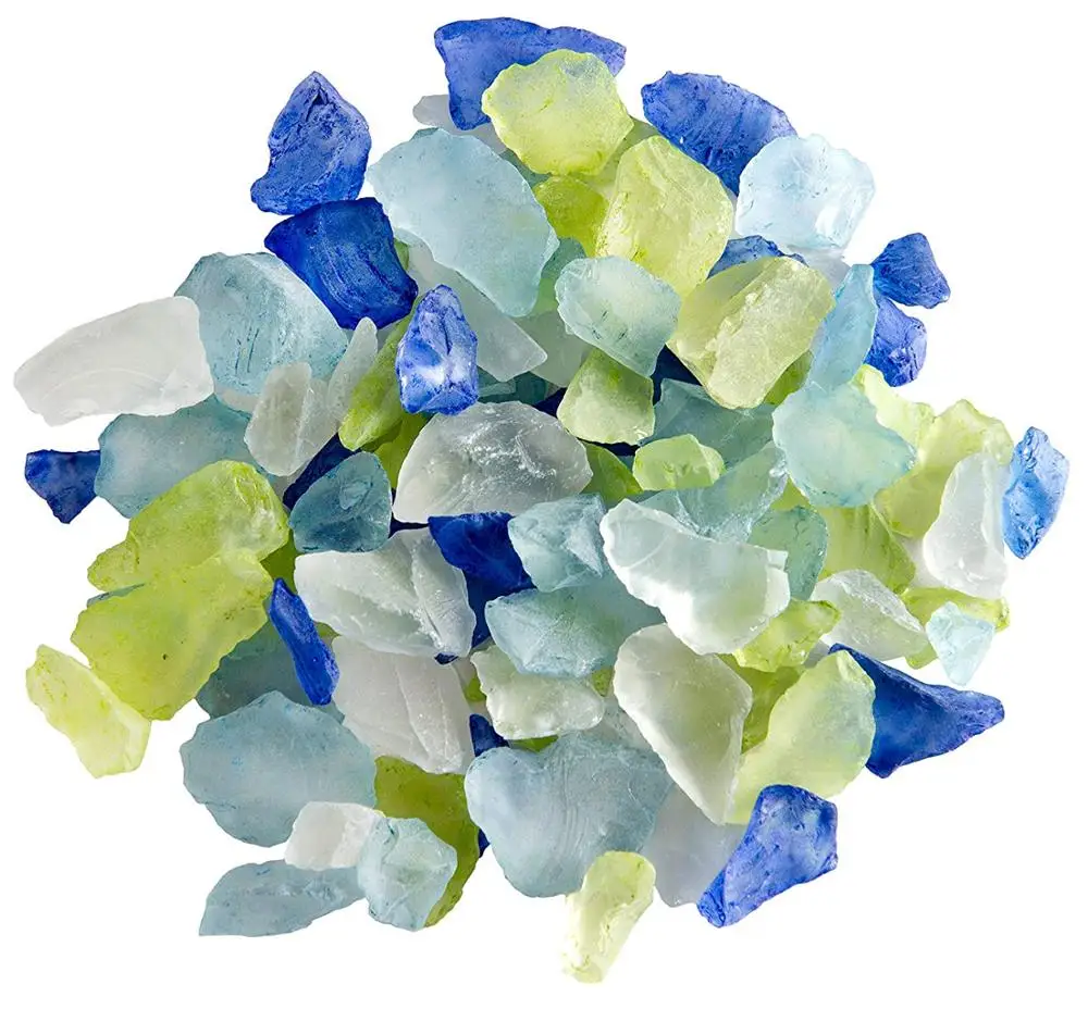 Irregular Frosted Decorative Glass Rocks For Vase Filler