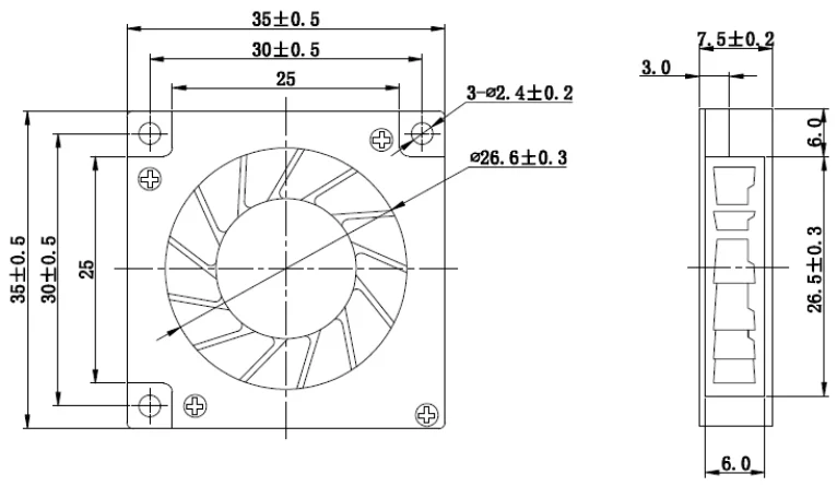 DC Blower Fans 3507 35x35x7mm 12V small micro centrifugal fans price
