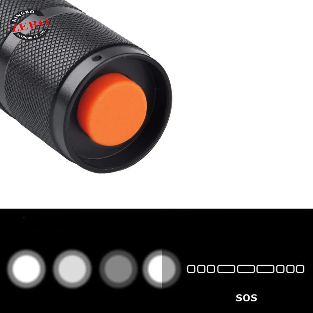 
Handheld Portable Aluminum 18650 Adjustable Focus XML T6 Zoomable Police Tactical Waterproof Military LED Flashlight 