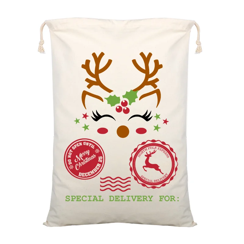 High King 2021 Christmas candy bag wholesale custom santa sack gift bag Christmas