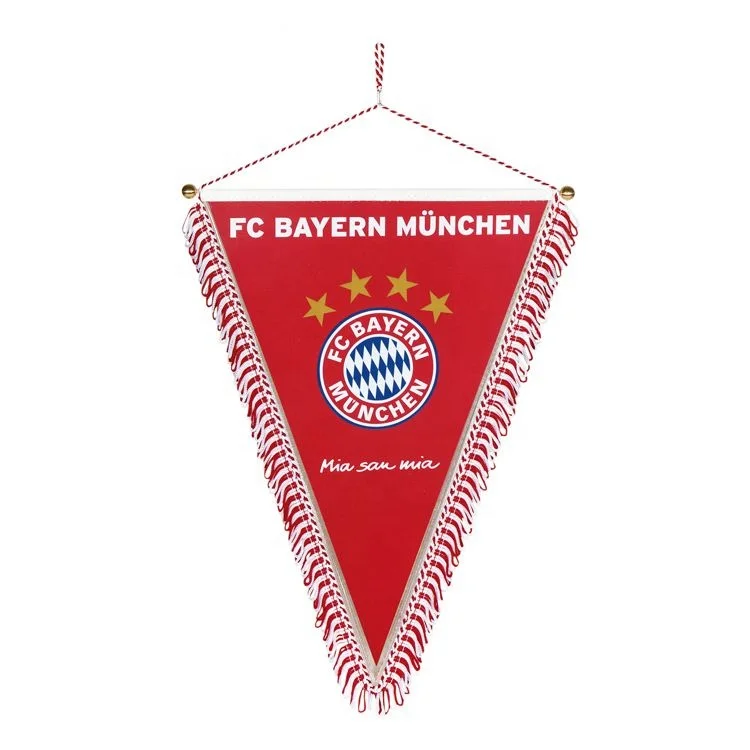 NO MOQ  double side printing custom logo design football team club fan mini sport custom Soccer Pennants