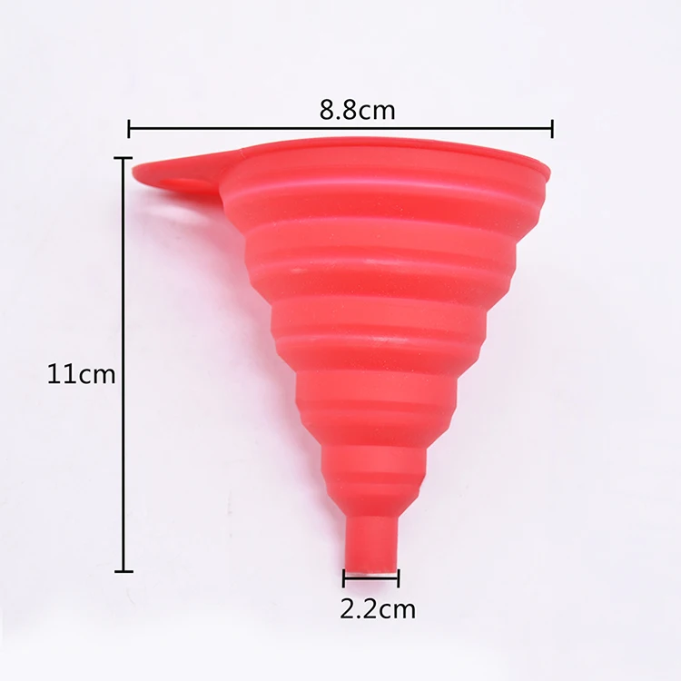 BPA free Liquid or Powder Transfer Flexible Mini Kitchen rubber collapsible foldable silicone  funnel