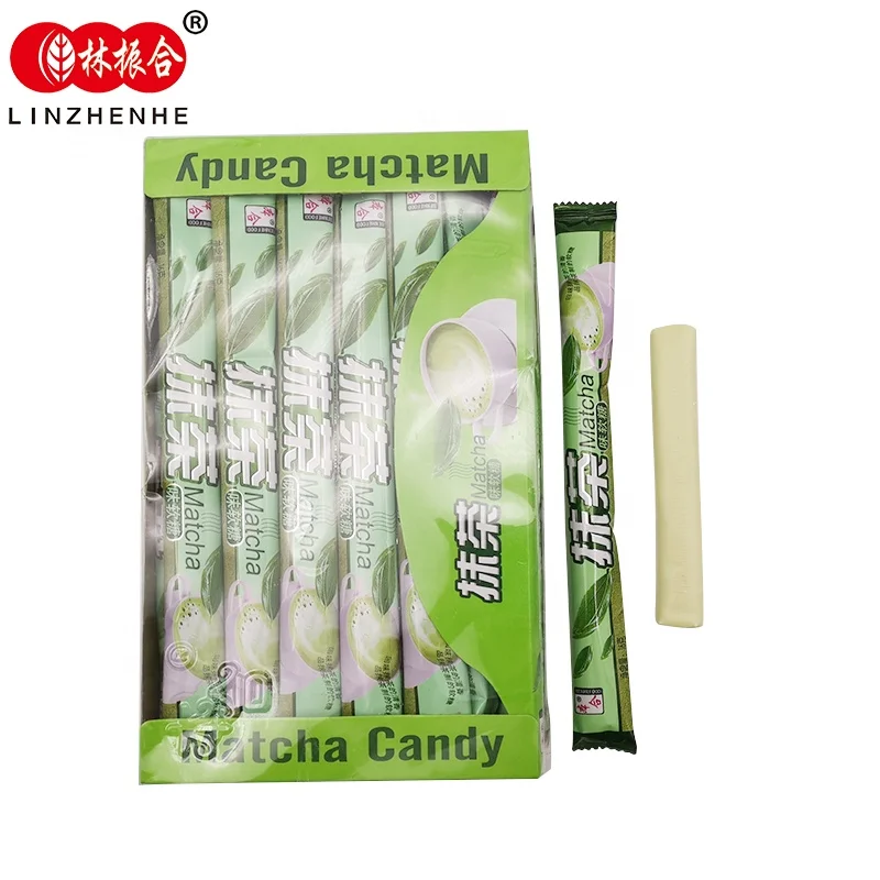 Matcha taffy candy sweet gelatin candy packing by box