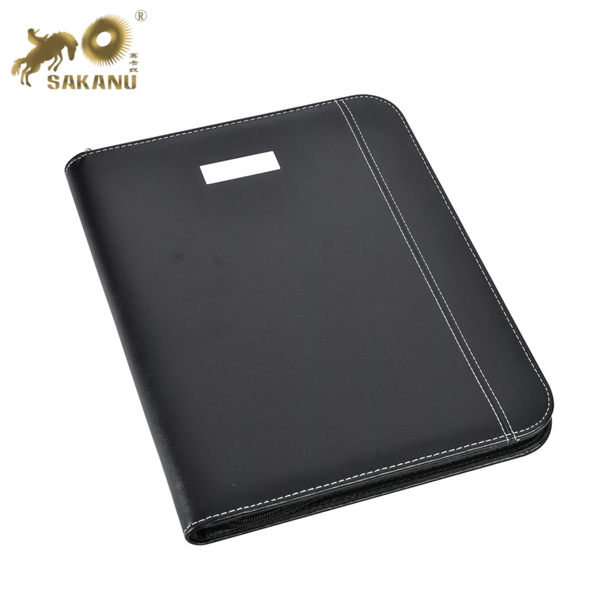 PU A4 Zipped Conference Folder/Portfolio with Calculator/notepad