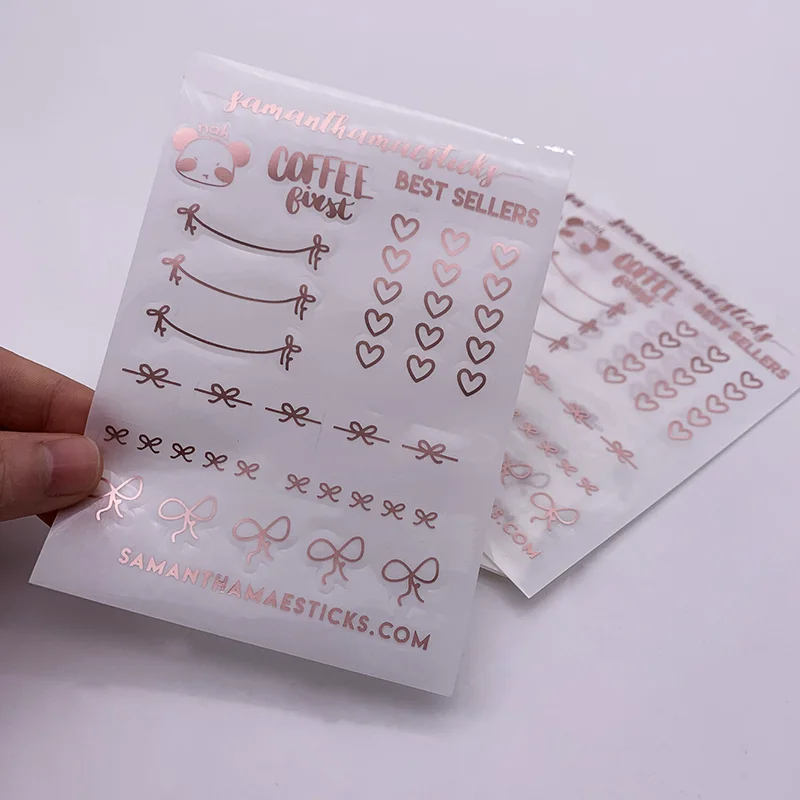 Индивидуальный виниловый прозрачный лист-наклейка из золотой