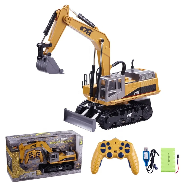 14CH Металл 2,4G инженерный Трактор Игрушки с дистанционным управлением бульдозер 2 в 1 металлический Радиоуправляемый экскаватор