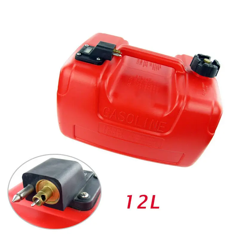 Red Plastic Fuel Tank 3.2Gallon For Yamaha Marine Outboard Fuel Tank W/Connector