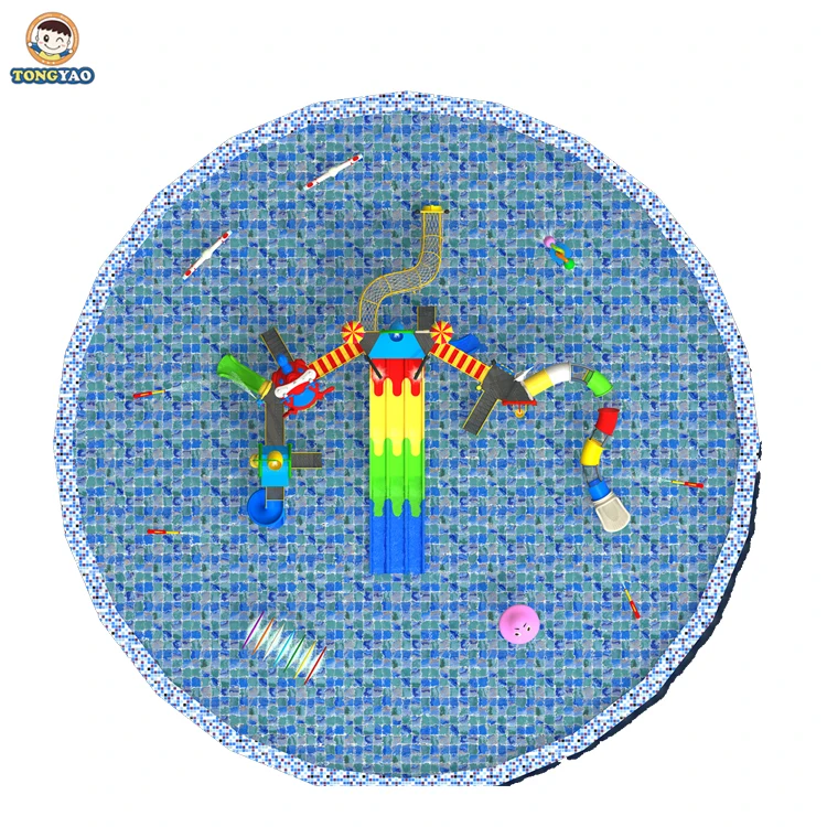 Outdoor playground Children Aqua Park Equipment Large Plastic slip slide tude fiberglass Water Park equipment