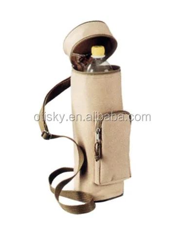 
Small insulated polyester zipper wine thermos water bottle logo bags 