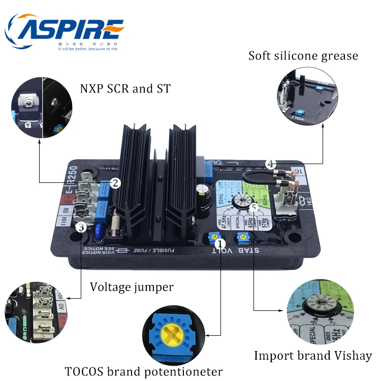 
Factory Supply Electric Automatic Voltage Regulator R250 AVR Wholesale 