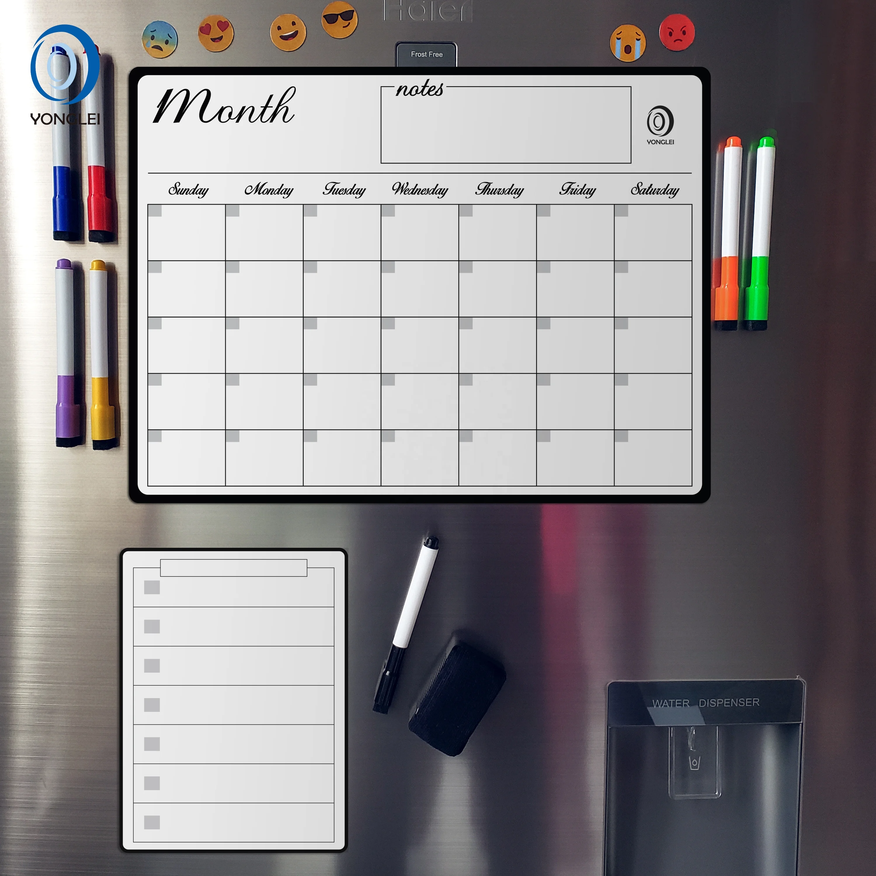 3.3P-3B1 Dry erase daily weekly monthly planner notepad for fridge