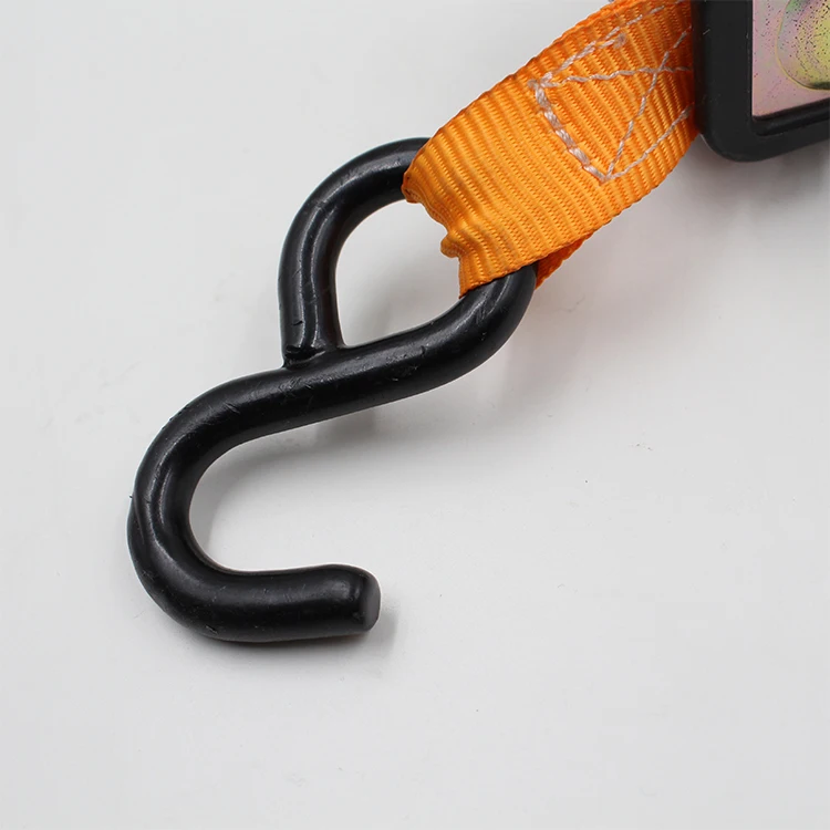 
25mm Retractable Ratchet Strap With S hooks Quick Release Ratchet Tie Down 