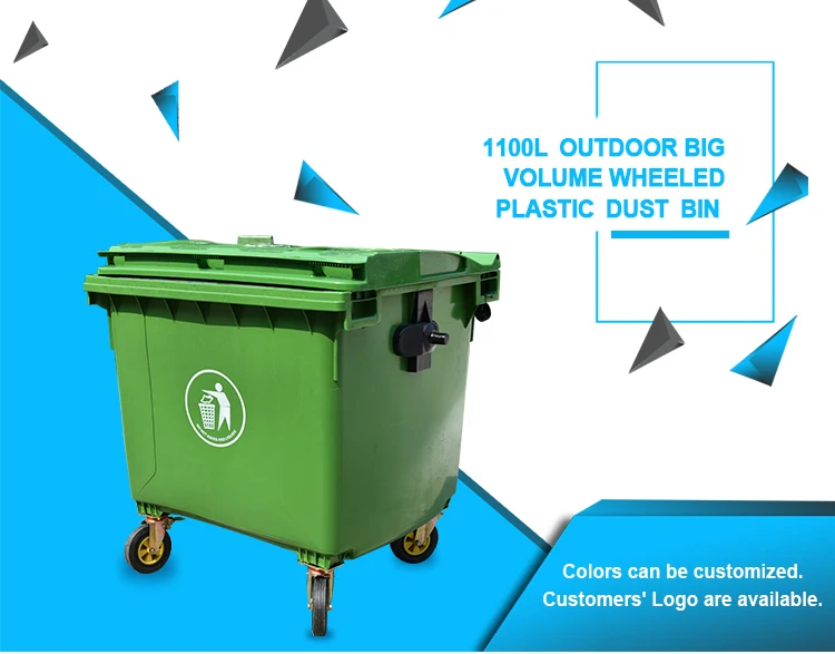 1100L plastic dustbins garbage waste bin