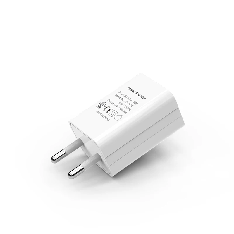 
5V 1A CE GS RoHS certified European standard wall charger EU mobile phone charger universal portable simple 