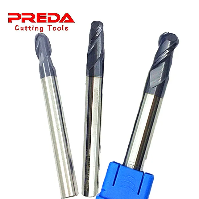 China ferramentas Solid Carbide CNC cutting Tools  HRC70 TIALN coated 2 Flutes Ball Nose end mill milling cutter