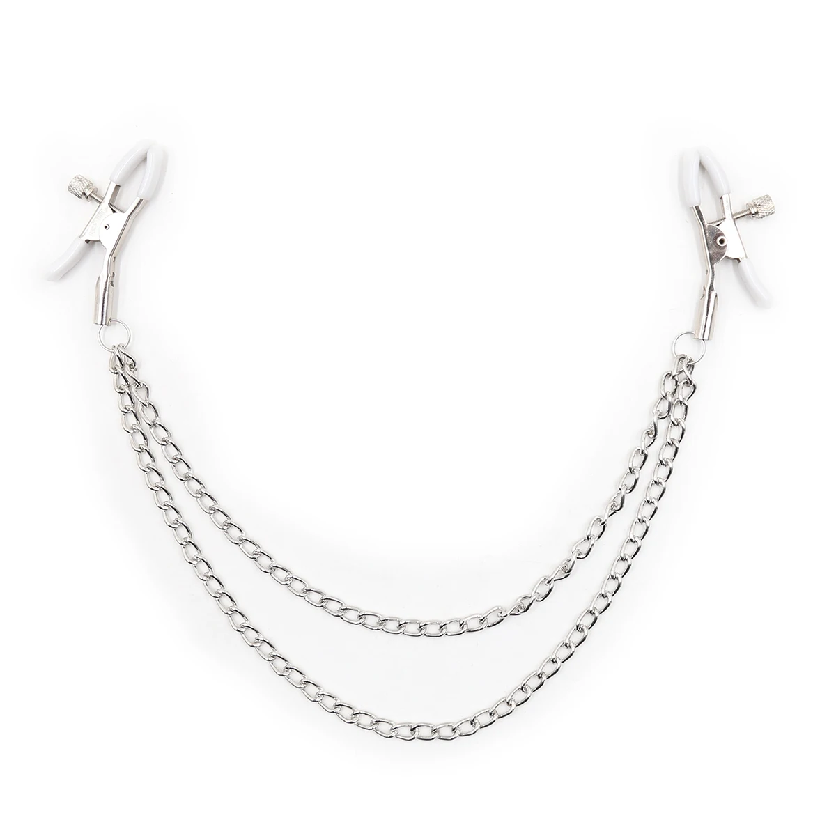 Short Nipple Clips Two Chains Sex Restraint Nipple Body Piercing BDSM Fetish Role Playing Couple Slave Adult Sexual Love Bondage