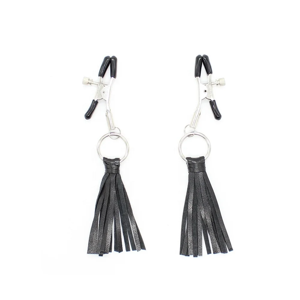 PU Tassel Nipple Clamps Brutal BDSM Restraint Bondage Sex Toy Nipple Pain Clamps Breast Nipple Clamps Sex Bondage Exotic