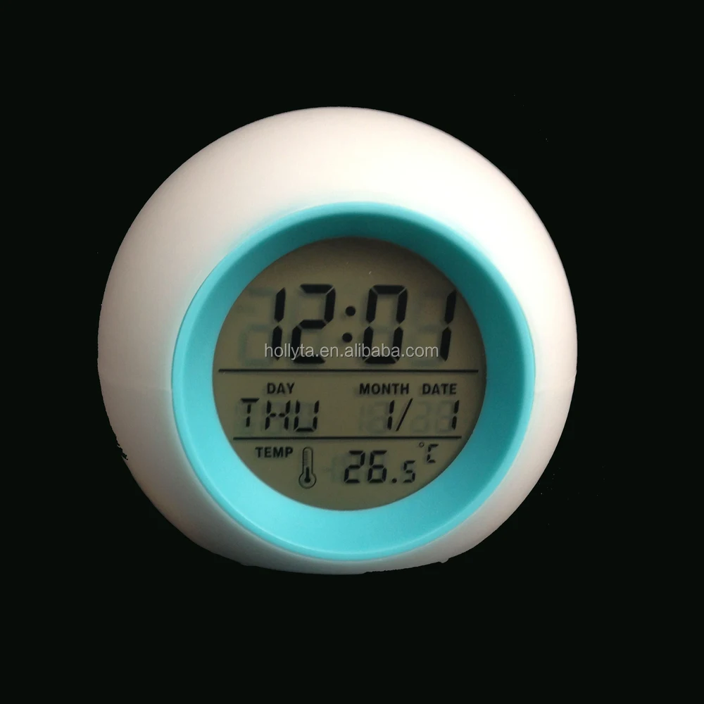 Bolergifts HW-809N Природа звук календарь 7 видов цветов Изменение светодиодные цифровые часы-будильник
