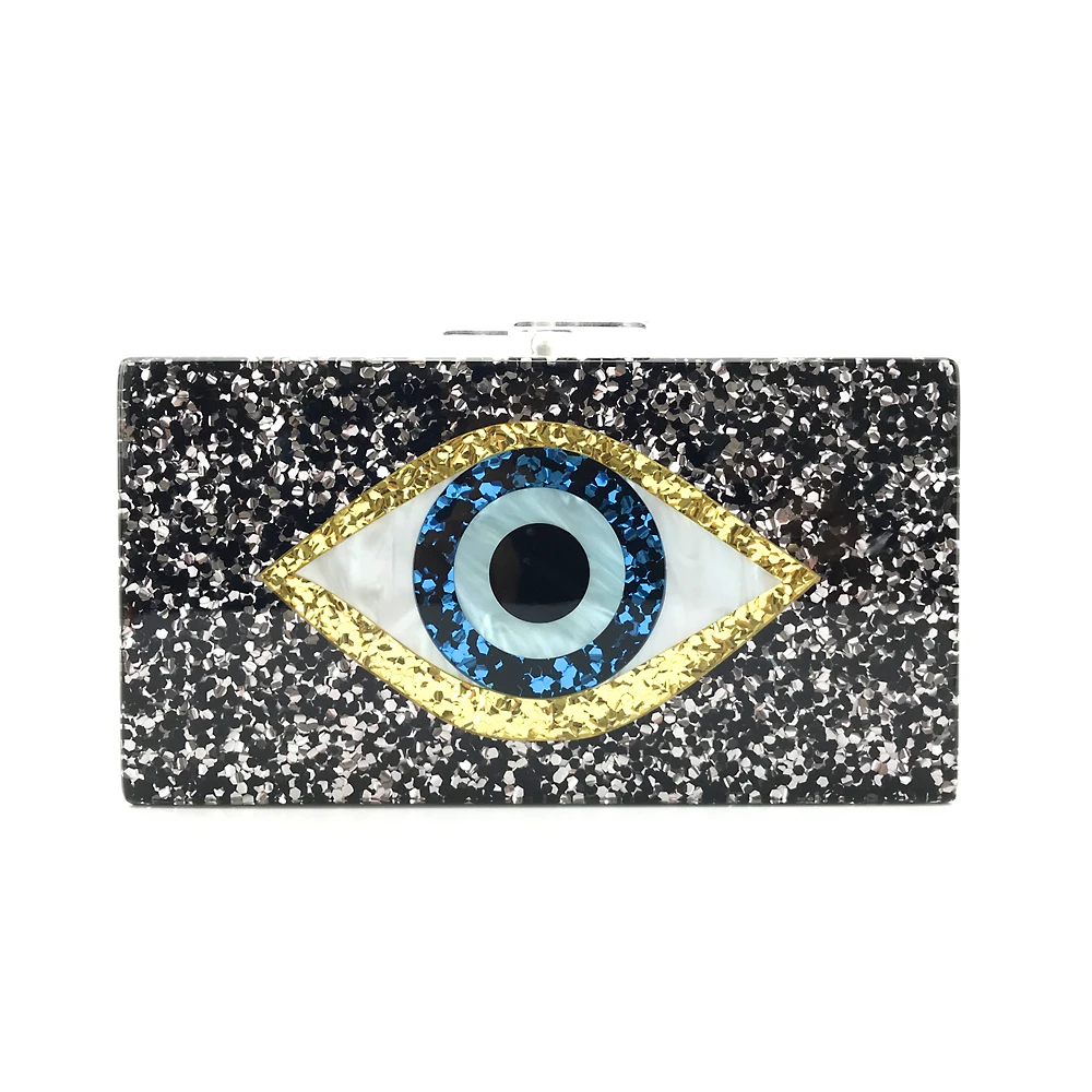 
China supplier wholesale acrylic handmade evil eye acrylic clutch OC3510 
