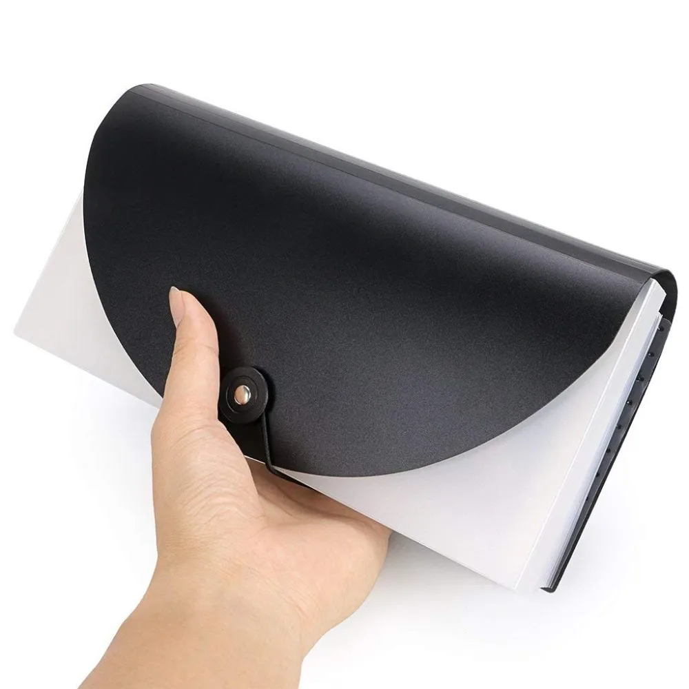 
13 Pockets Expanding Files Folder Small Expandable File Folder with Tabs Organizer for Receipts Coupons and Tickets 