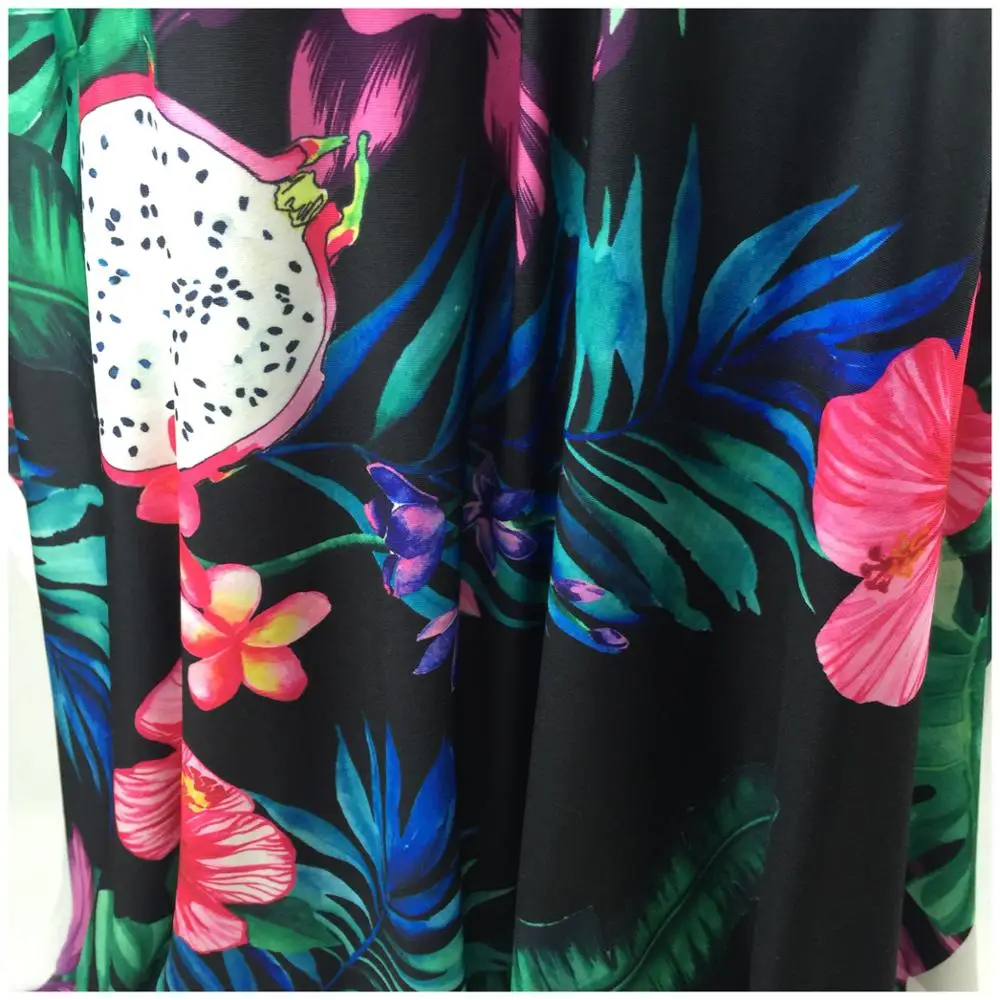 The manufacturer wholesale tropical pattern swimming lycra jersey fabric polyester for garments