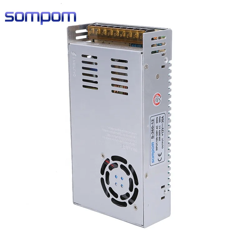 ac to 12v dc regulated 30a 360w strip switching power supply for