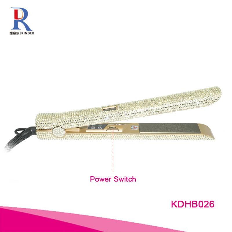 Crystal beaded hair straightener professional hair salon straightener iron